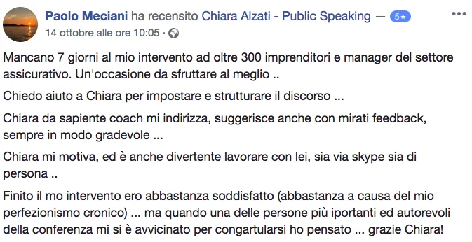 Testimonianza Chiara Alzati Public Speaking