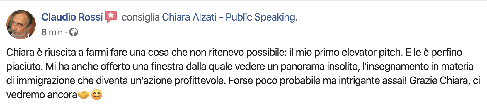 Chiara Alzati Classe Virtuale di Public Speaking