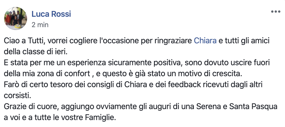 Chiara Alzati Classe Virtuale di Public Speaking