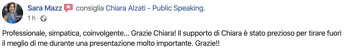 Consulenze Individuali di Public Speaking con Chiara Alzati