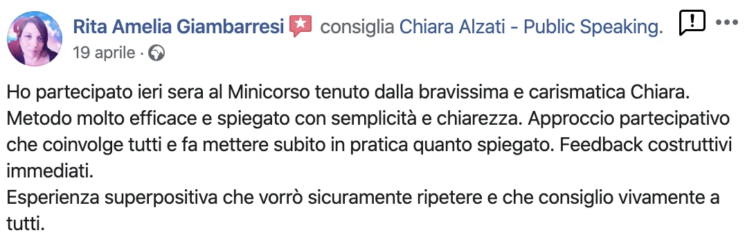 Chiara Alzati Corsi di Public Speaking