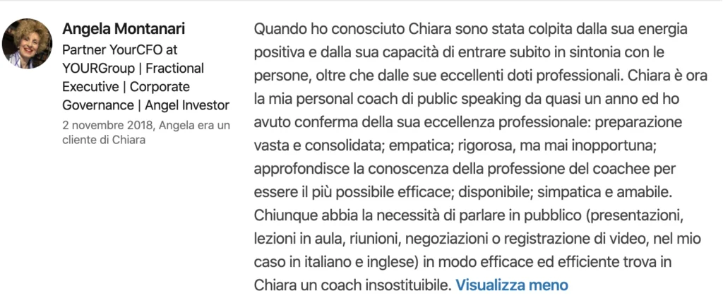 Chiara Alzati Consulenze Private di Public Speaking