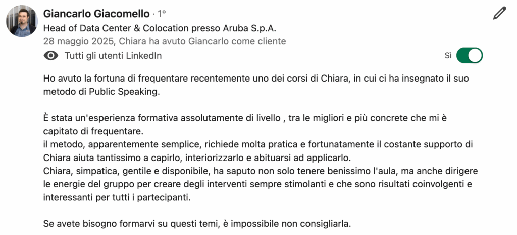Testimonianza su Chiara Alzati
