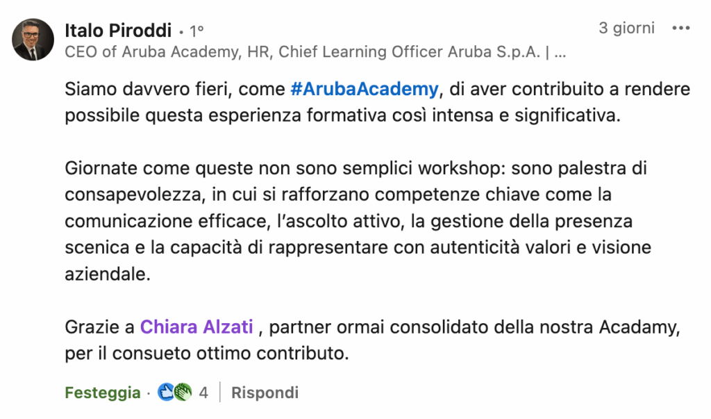 Testimonianza su Chiara Alzati